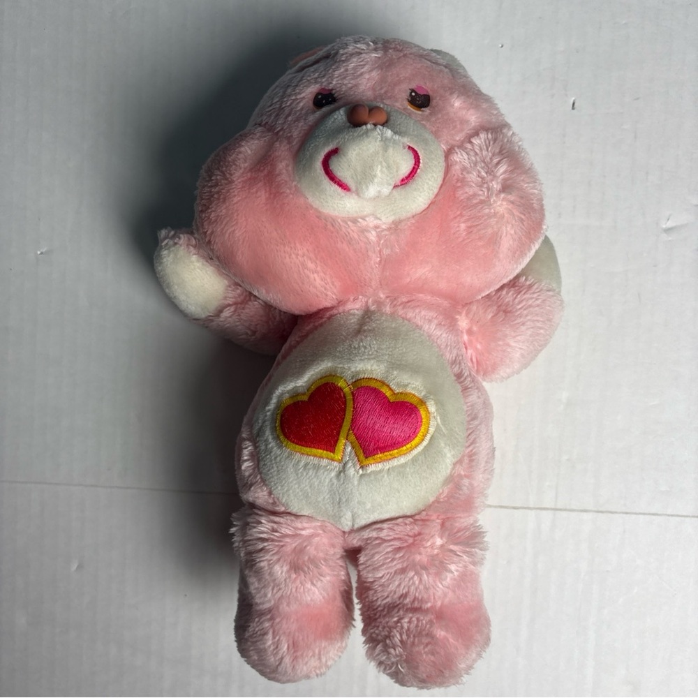 Vintage Kenner 1983 Care Bear Love-A-Lot Stuffed Animal Plush Pink Red Collect